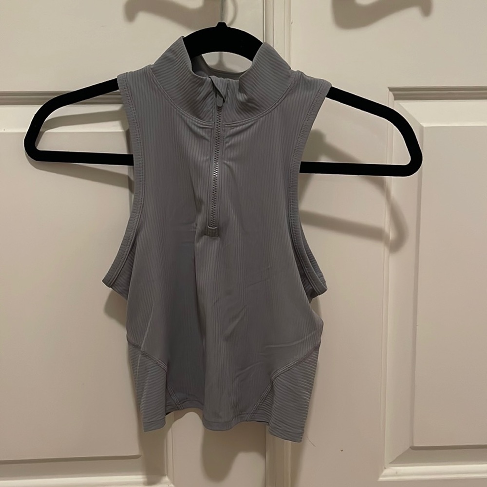 lululemon front zip crop tank
